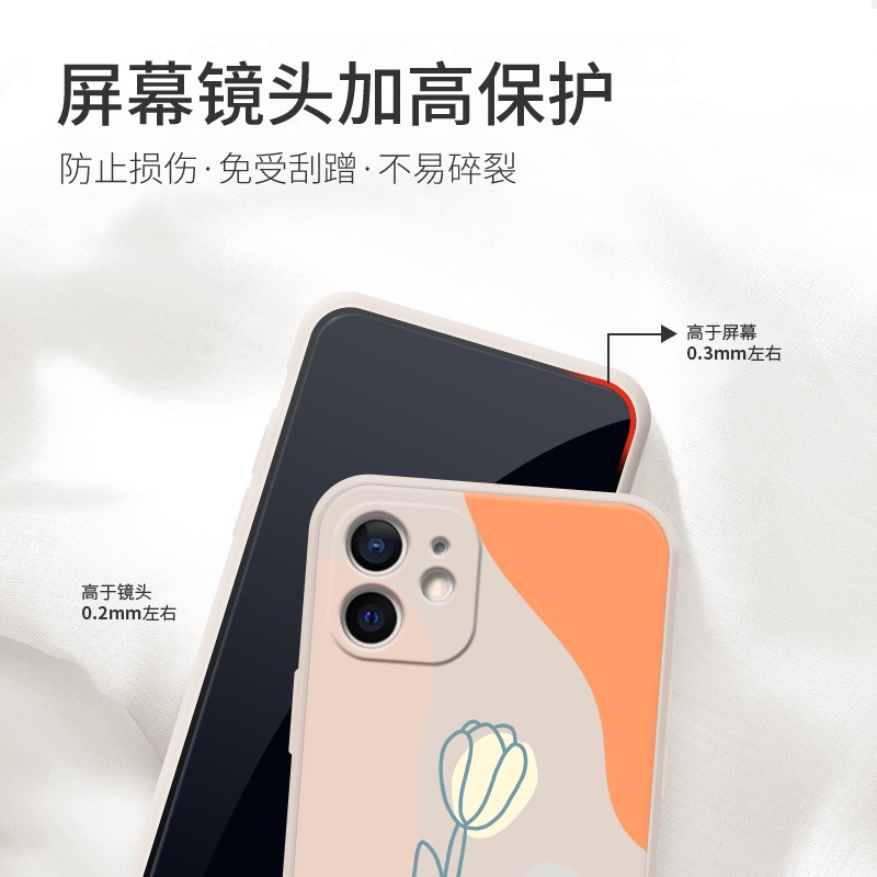[KO KÈM DÂY ĐEO]ốp lưng iphone vuông cạnh ốp iphone phong cách nghệ thuật đơn giản 11promax/7plus/8/x/xsmax/12promax e81