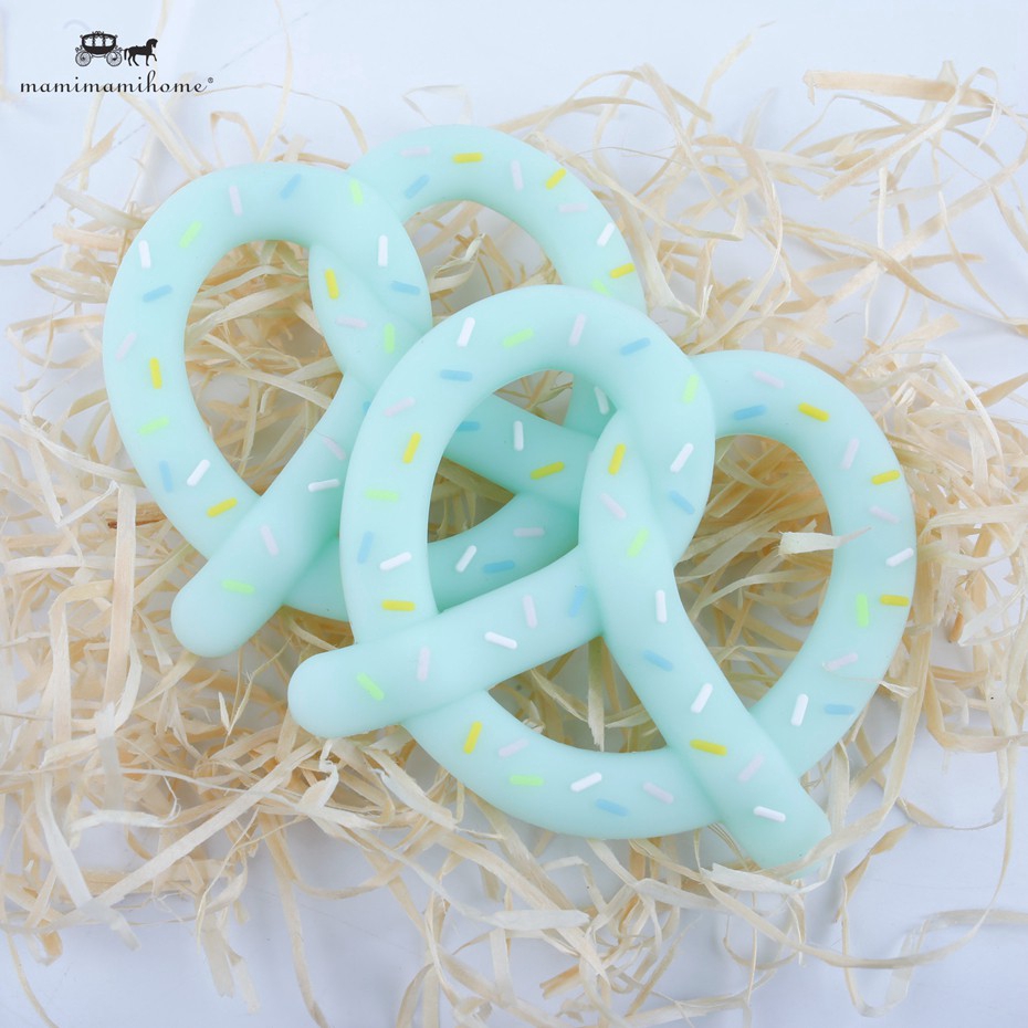Đồ chơi gặm răng MAMIMAMIHOME bằng silicon tạo hình bánh quy xoắn không chứa BPA dành cho trẻ em