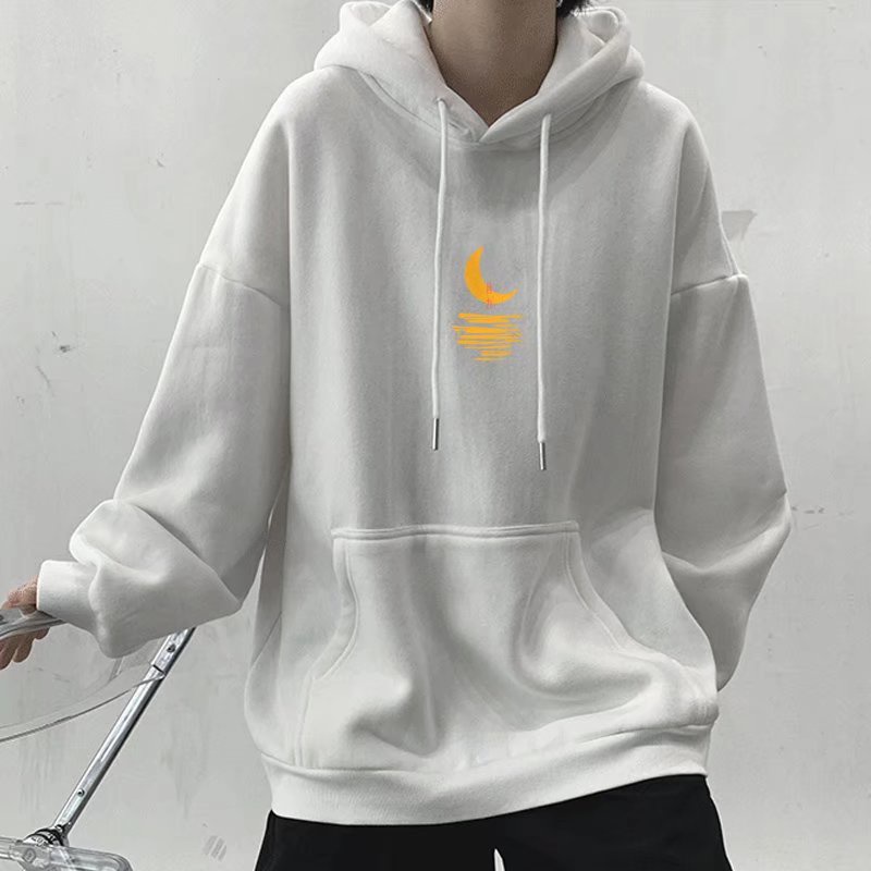 Áo hoodie tay dài dáng rộng in hoạt hình phong cách hiphop đường phố mùa đông Hàn Quốc cho nam cỡ lớn M-8XL