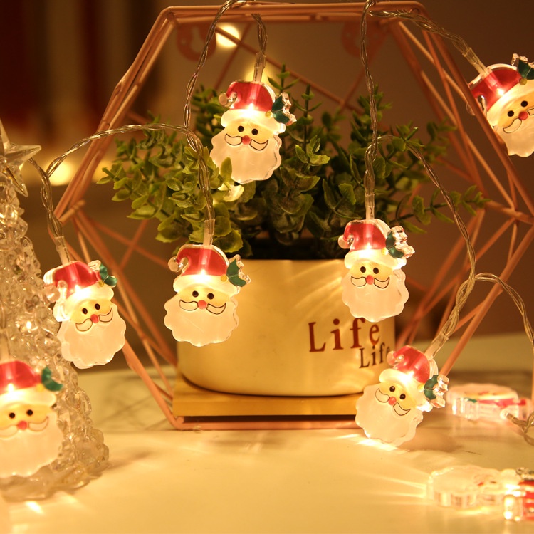 Dây đèn LED 10/20 bóng hình ông già noel trang trí cây thông giáng sinh