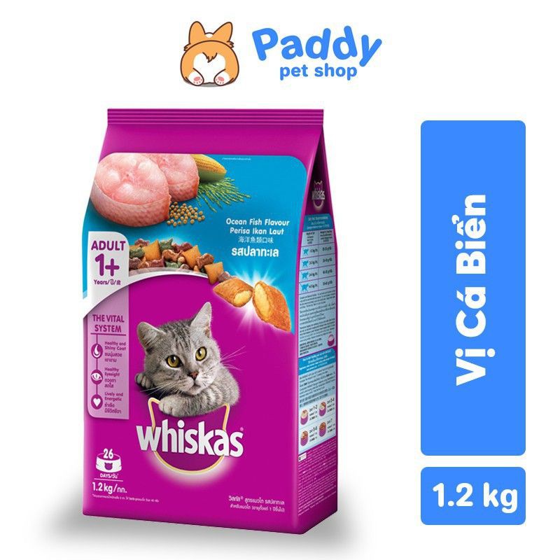 [pet][1.2 kg] Whiskas Thức Ăn Hạt Cho Mèo Vị Cá Biển