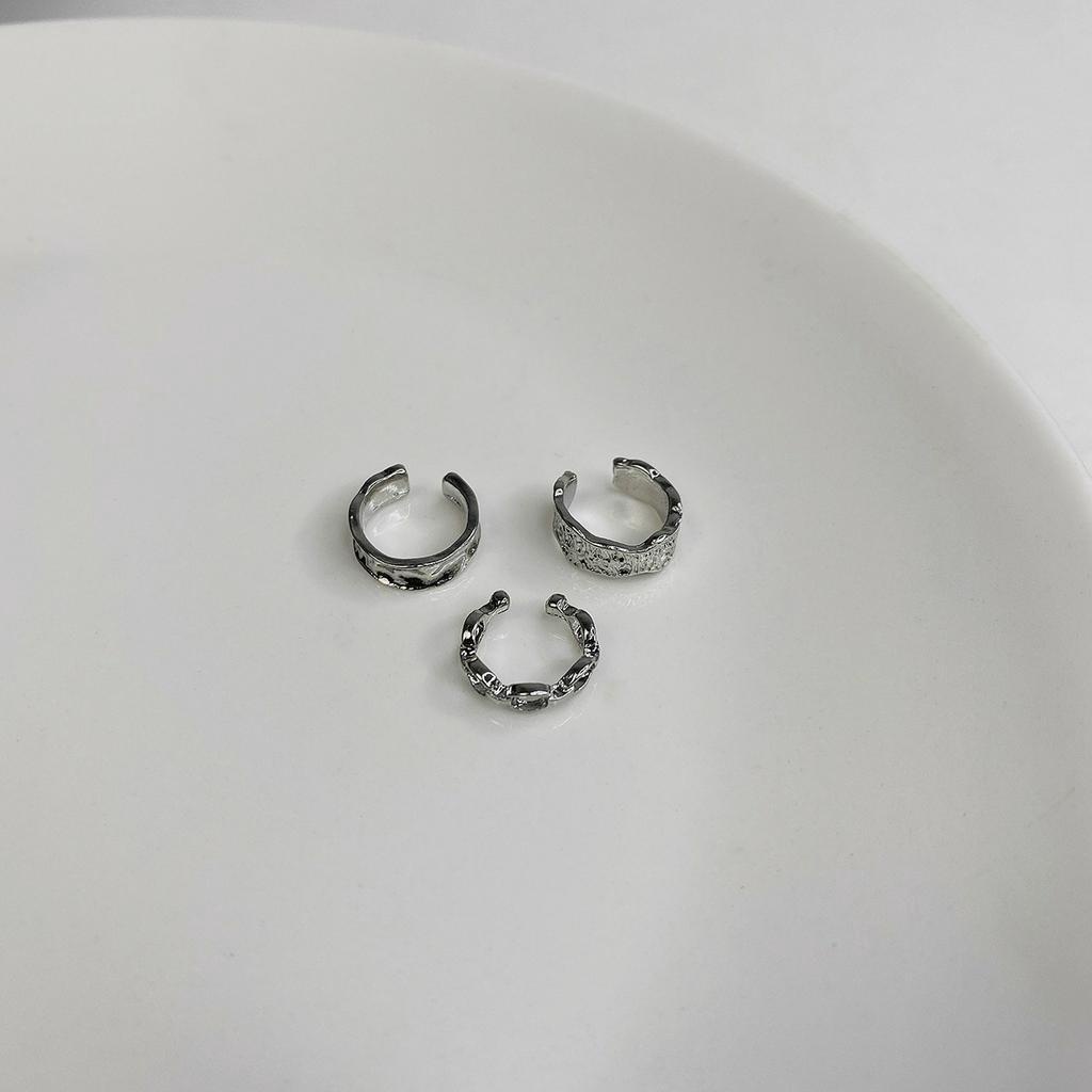 Bộ Ba Món Khuyên Tai Kẹp Không Xỏ Lỗ Phong Cách Hip Hop Thời Trang Hàn Quốc 19879