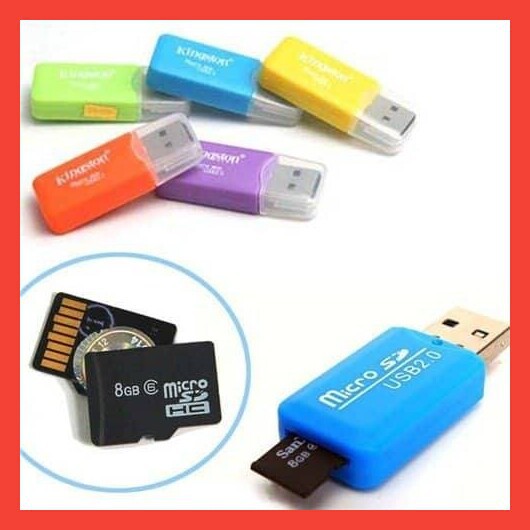 ĐẦU ĐỌC THẺ NHỚ VỎ NHỰA MINI MICRO SD ULTRA USB 2.0 NHIỀU MÀU TỐC ĐỘ ĐỌC ỔN ĐỊNH, TƯƠNG THÍCH NHIỀU HỆ ĐIỀU HÀNH