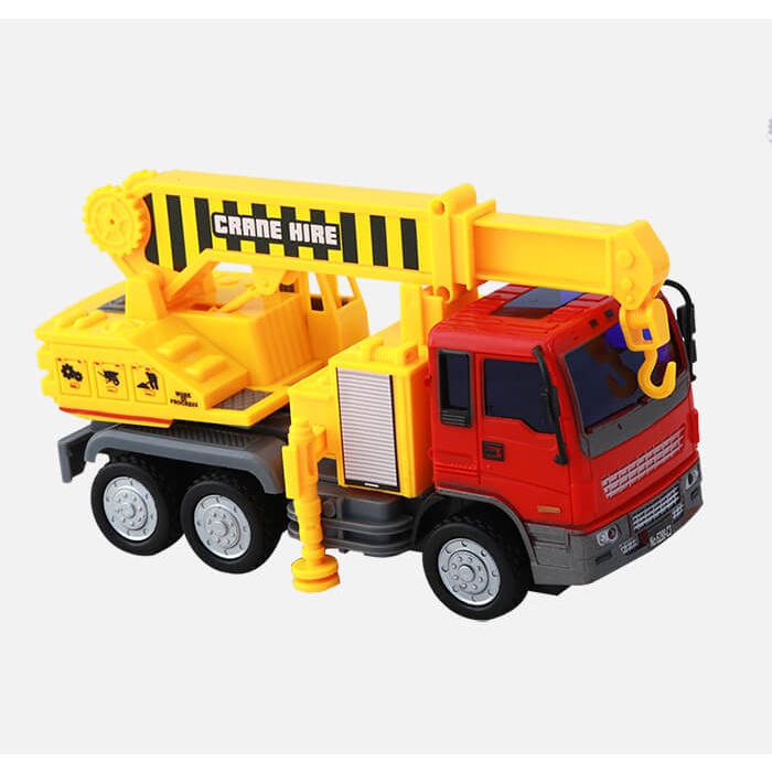 Đồ Chơi Mô Hình Xe Cần Cẩu Đèn Pin Nhạc 3D Long Thủy Cho Bé
