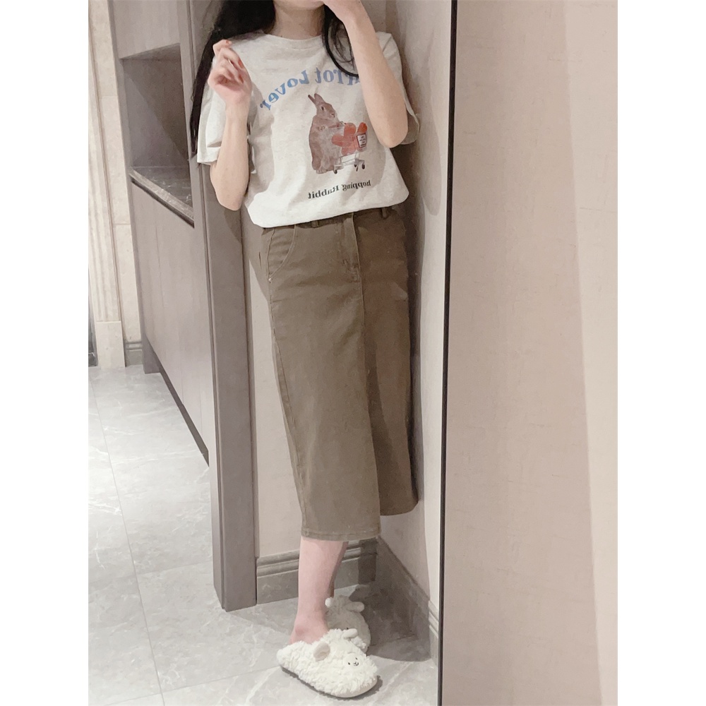 Áo Thun Tay Ngắn Cổ Tròn Dáng Rộng In Họa Tiết Hoạt Hình Thời Trang Cho Nữ