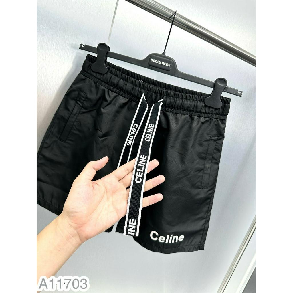 Quần Đùi Gió Nam Nữ CELINE Logo Đơn Giản 2 Màu Đen Trắng Dễ Phối Đồ - Quần Đùi Gió Dành Cho Nam Nữ