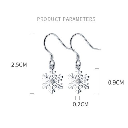 Bông tai bông tuyết xinh xắn cho nữ B2620 - Bảo Ngọc Jewelry