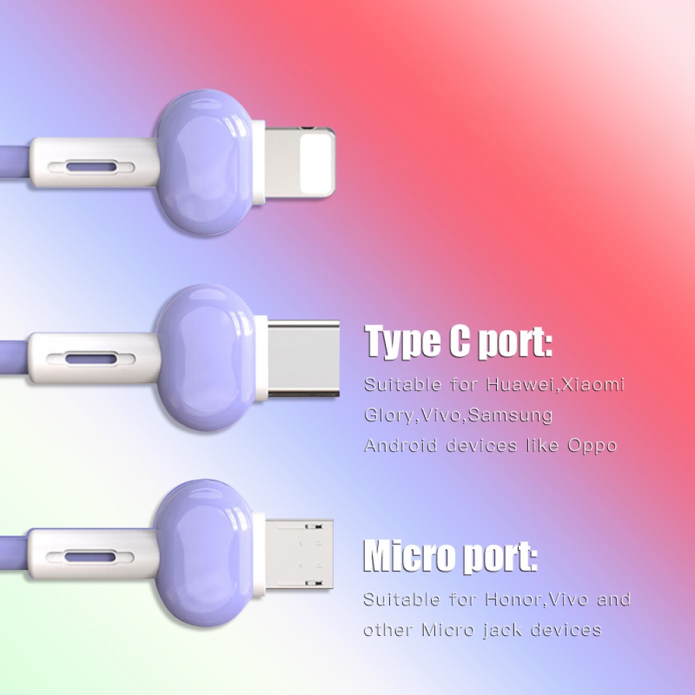 Cáp Sạc Nhanh Micro USB Type C 3 Trong 1 Thiết Kế Dạng Móc Khóa Tiện Dụng