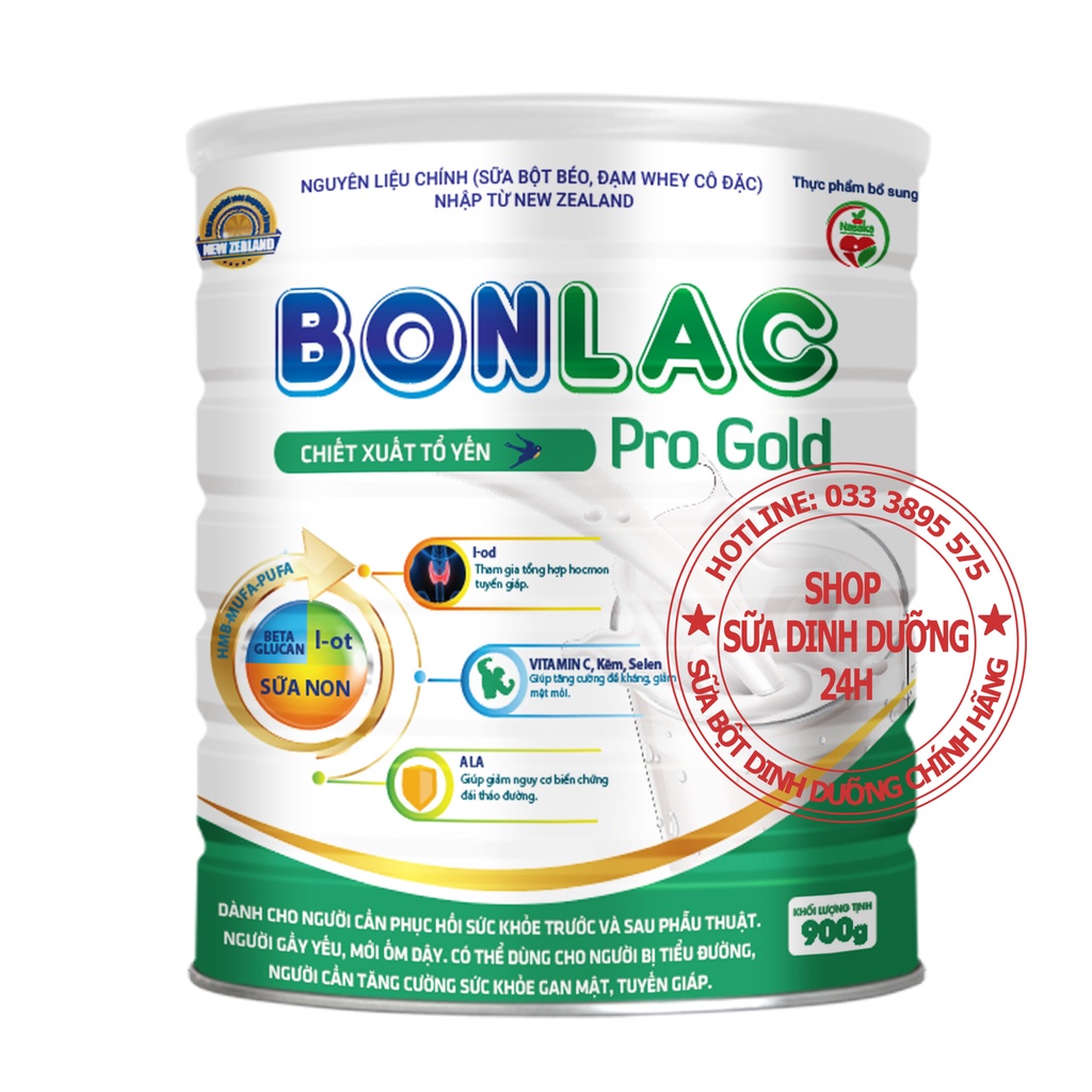 Sữa Bột BONLAC PRO GOLD ( Dùng cho người mắc bệnh về Gan, Tiểu Đường )