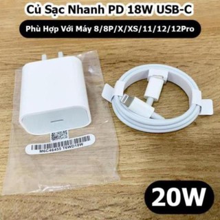 Combo bộ củ sạc nhanh 20w 18w cho iphone 12/ 12 pro max/ iphone 11/ 11 pro max/ xs max/x/ 8/ 8 plus