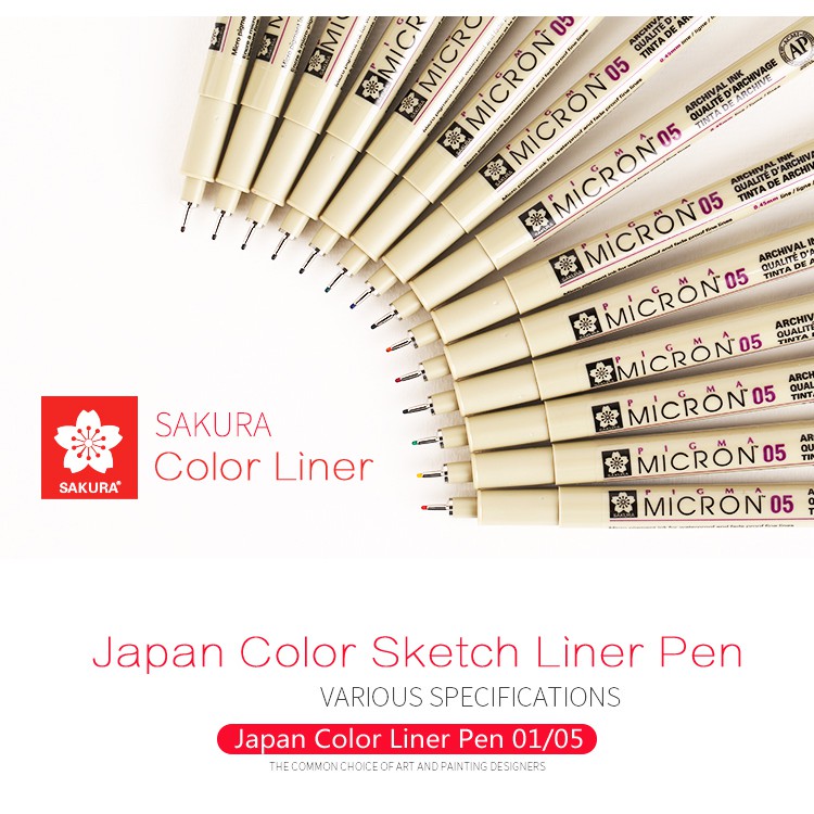 [ TÂM TÂM ]-Bút line Sakura màu size Brush, Bút line Micron màu bán lẻ (Hàng Nhật)-