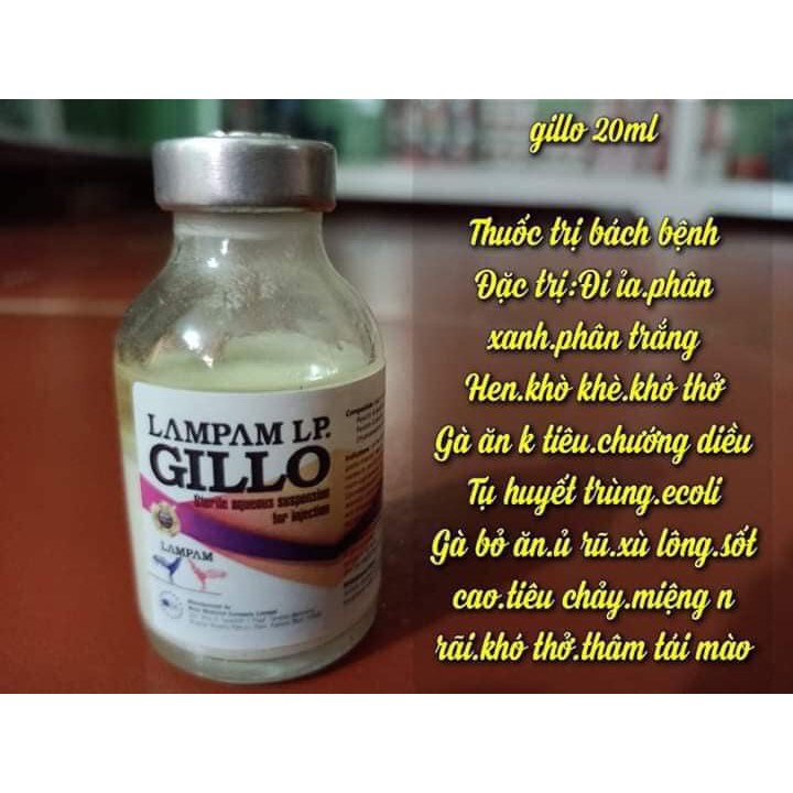 duong ruot Gillo lampam chưa bệnh cho gà chọi lọ 20 ml