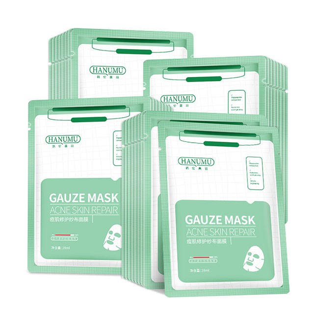 Mặt Nạ Khắc Phục Mụn Dưỡng Da Chuyên Sâu HUNMUI Gauze Mask ACNE SKIN PEPAIR