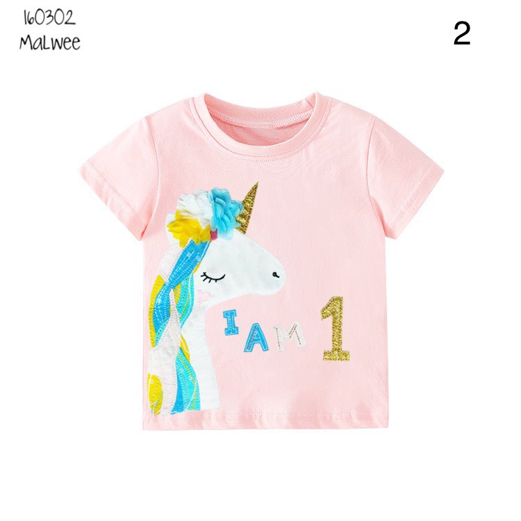 Áo phông hè cho bé trai, bé gái. Áo phông hè cotton Pony, Peppa, Thò, Khủng long Mal.wee AH06