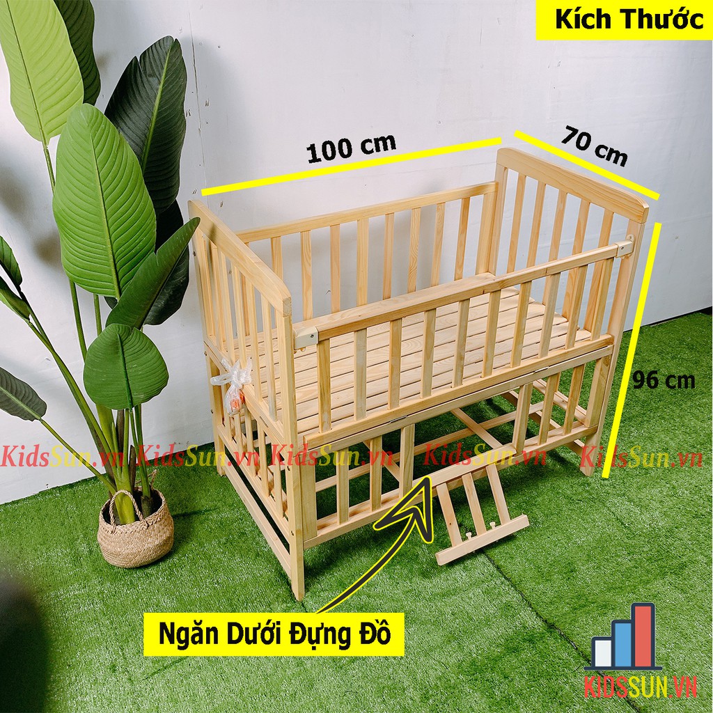 Nôi Cũi 2 Tầng BabySunCho Bé Cho Bé Màu Tự Nhiên Chất Liệu Gỗ Thông Trắng Nga Bảo Hành 6 Tháng Hàng Xuất Khẩu