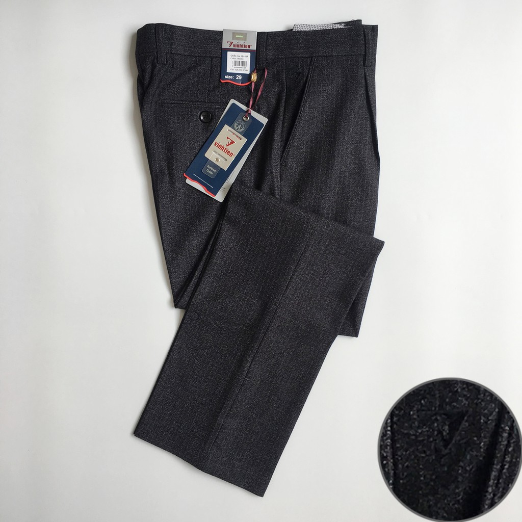 Quần tây nam trung niên cao cấp Classic Vĩnh Tiến màu vân đá tối