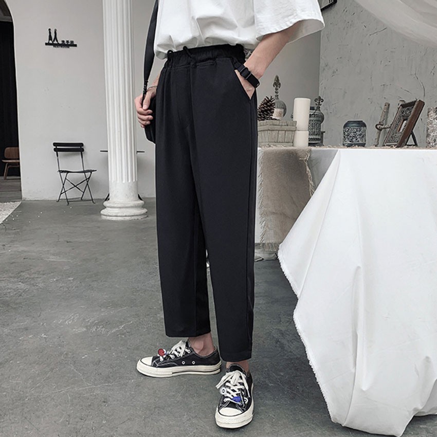 Quần Tây Âu Chinos Nam Dáng Baggy Ống Suông Khoá Cài Phối Chun Sau JOGGER NAM 9000063C5