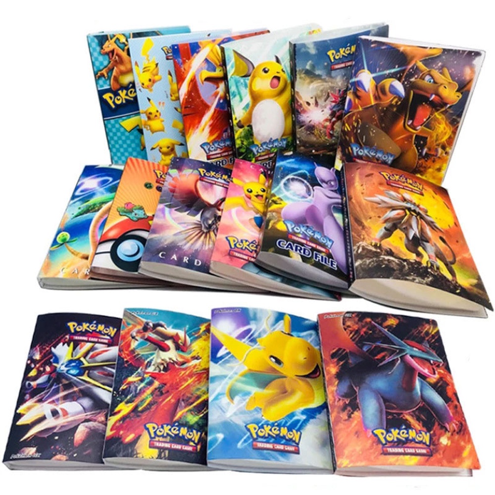 ANTIONE Pokemons Toys Game Cards Album for Gifts Card Holder Pokemon Cards Album Pikachu Anime Card Collectors Cartoon Binder Folder for Children Cards Album Book