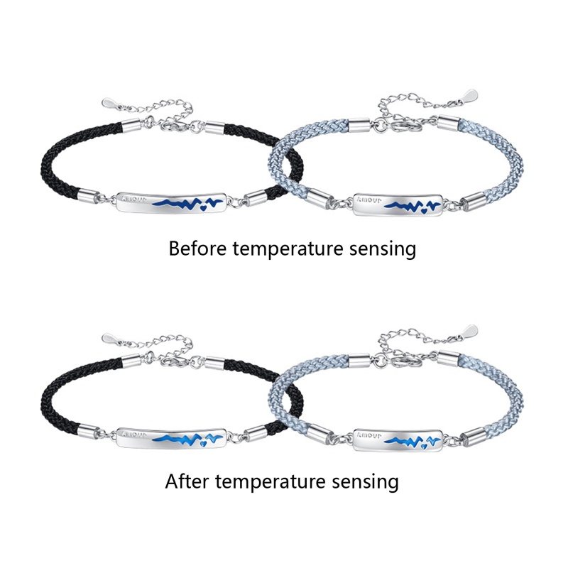 Flgo Set 2 Vòng Tay Hợp Kim Đổi Màu Theo Tâm Trạng Thời Trang Cho Cặp Đôi