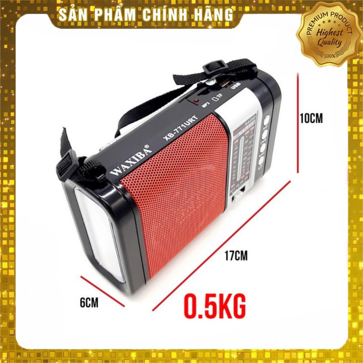 ĐÀI RADIO WAXIBA XB-771URT - Đài FM có hỗ trợ thẻ nhớ TF và USB có đèn pin thiết kế sang trọng, âm thanh sắc nét