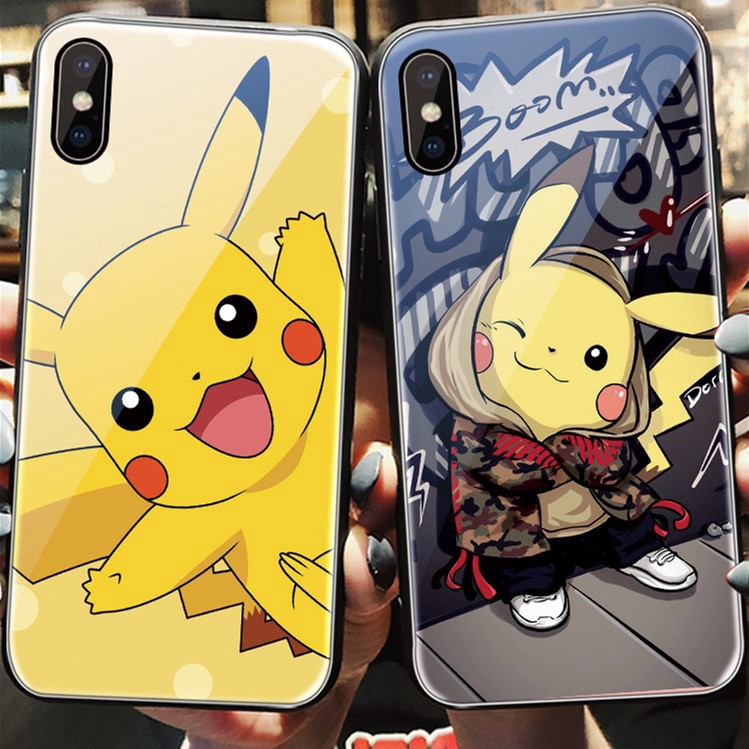 ốp tráng gương mặt sau cho iphone ốp iphone hình pikachu pokemon k177