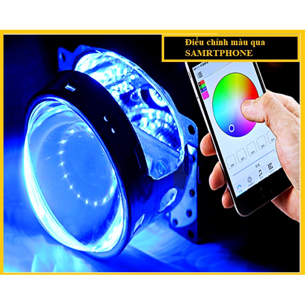 Đèn LED mắt quỷ đủ màu xoay 360 độ cho xe ô tô, hỗ trợ độ đèn xe ô hơi, 3inch