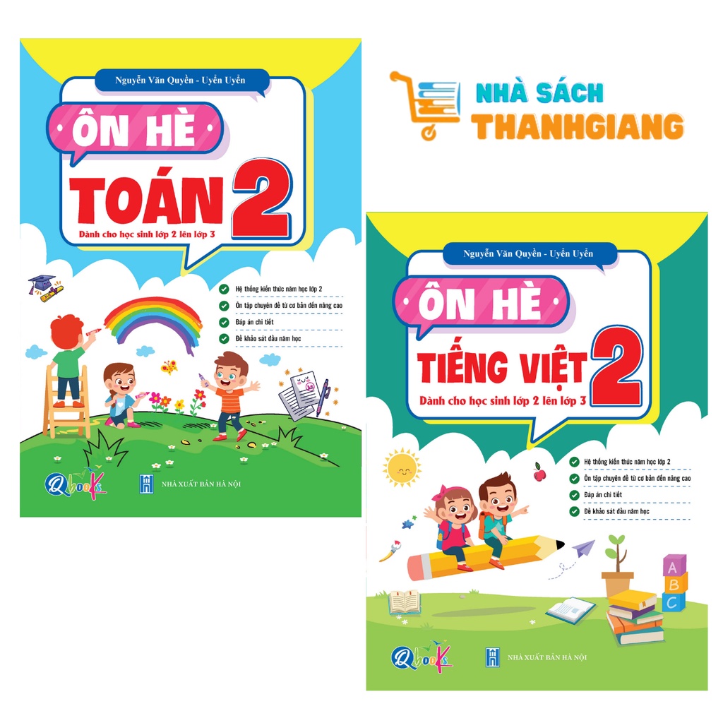 Sách - Combo Ôn Hè Toán và Tiếng Việt 1 - Chương Trình Mới - Dành cho học sinh lớp 2 lên 3 (2 cuốn)