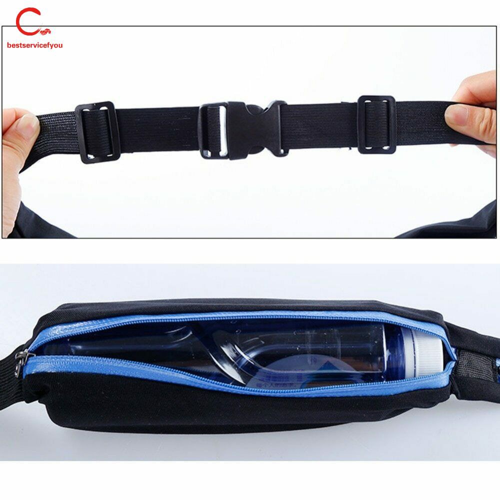 Dual Pocket Running Belt Adjustable Waist Bag for Sports Fitness Mobile Phones