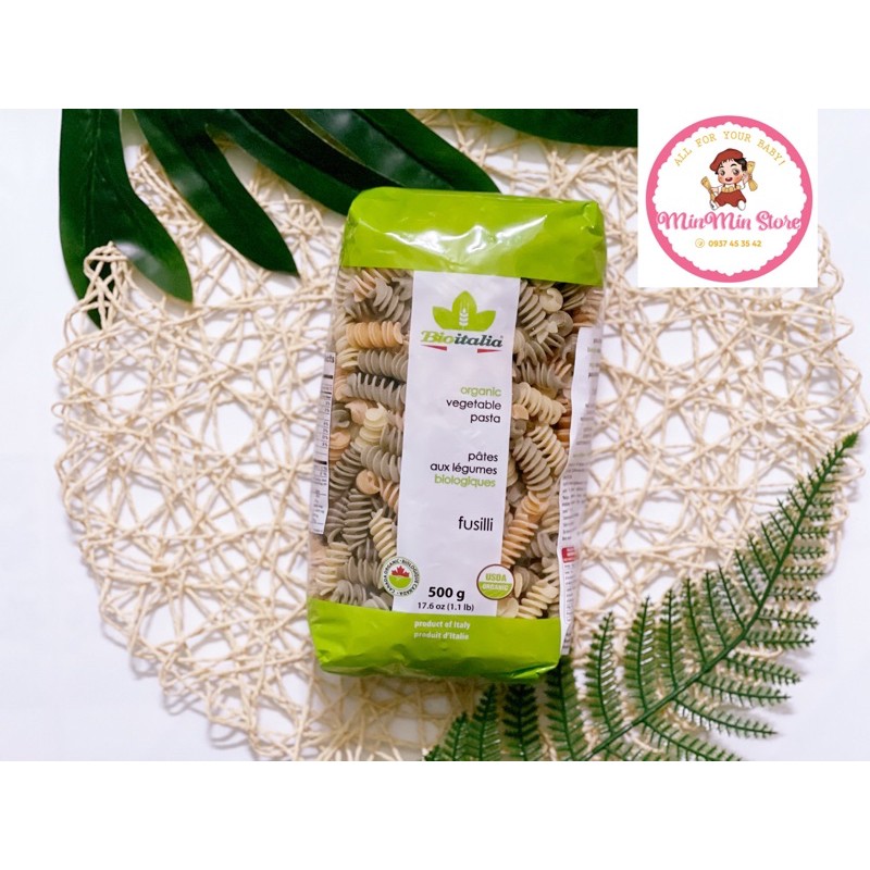 NUI XOẮN VÀ NUI ỐNG RAU CỦ HỮU CƠ BIOITALIA