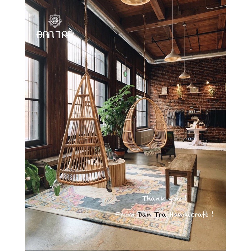 Xích Đu Mây Giọt Nước Vintage, Xích Đu Mây Thư Giãn, Ghế Treo Mây Tre, Ghế Mây ĐAN TRÀ, Nội thất Mây Tre Đan