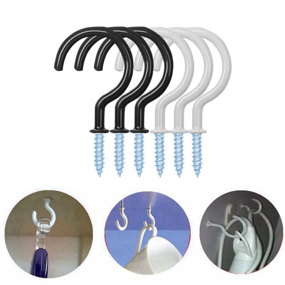 Set 10 móc treo đồ gắn tường màu trắng đen chịu lực nặng tiện lợi cho gia đình