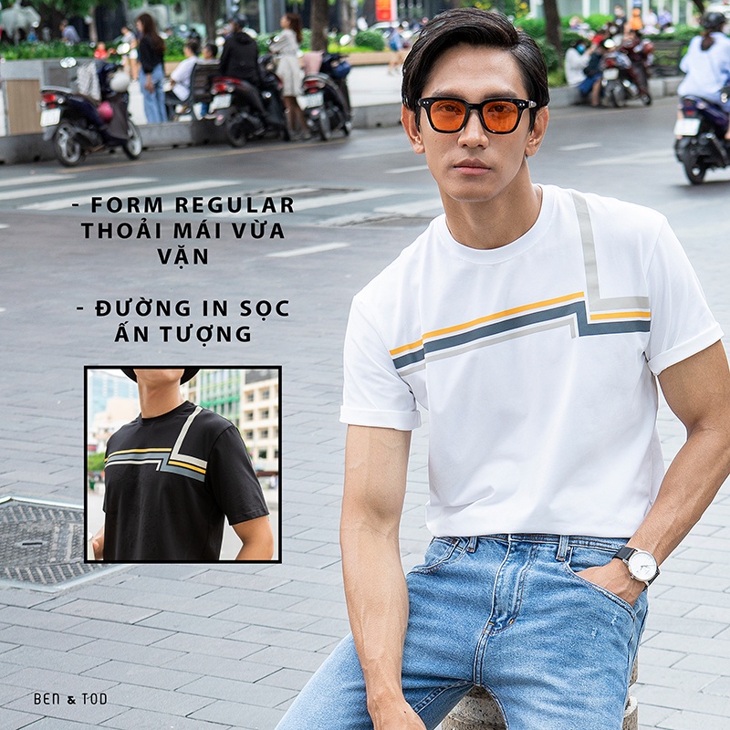 Áo thun nam BEN & TOD cotton cao cấp họa tiết phong cách đơn giản năng động S21022 | BigBuy360 - bigbuy360.vn