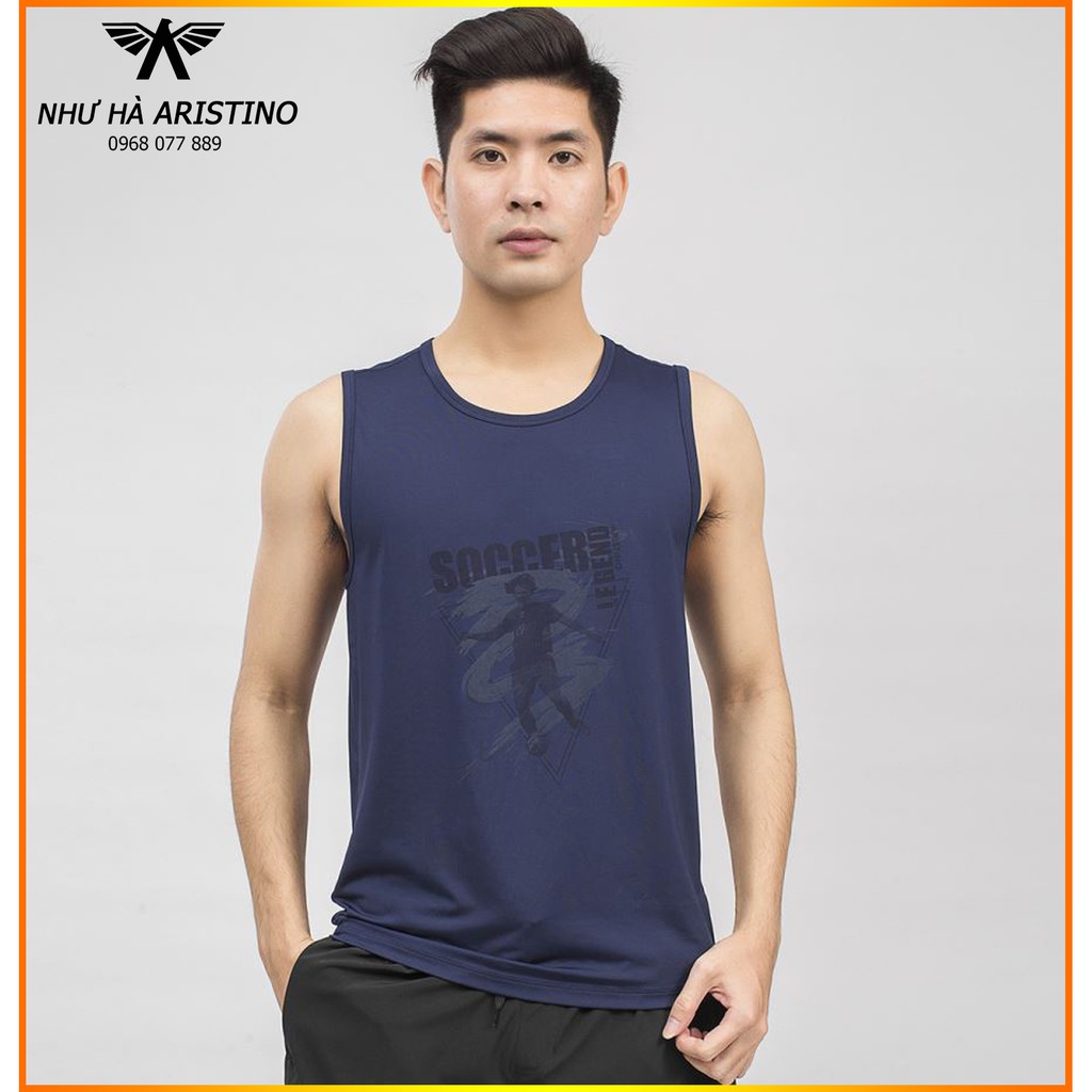 Áo Ba Lỗ nam Aristino ATT001S9 Màu Xanh Tím Than Regular có S/M/L/XL/XxL