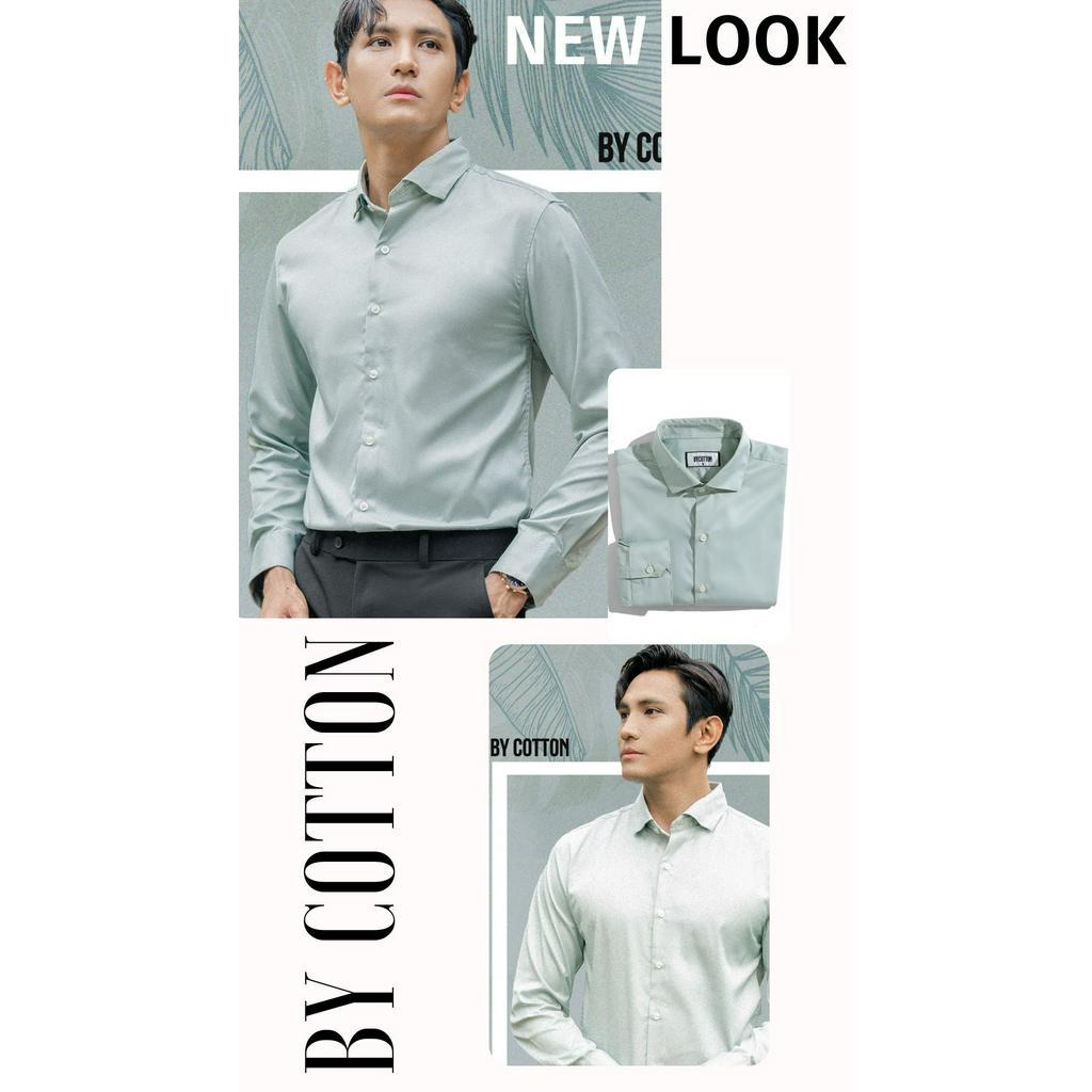 Áo Sơ Mi Nam Dài Tay Trơn BY COTTON Cotton Mint Shirt