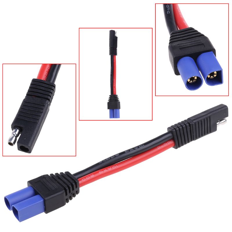 Dây Cáp Nối Dài 10AWG EC5 Male Sang SAE Cho Xe Hơi Xe Máy RV