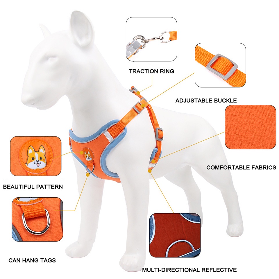 Dây dắt thú cưng đi dạo bằng nylon phản quang có thể điều chỉnh