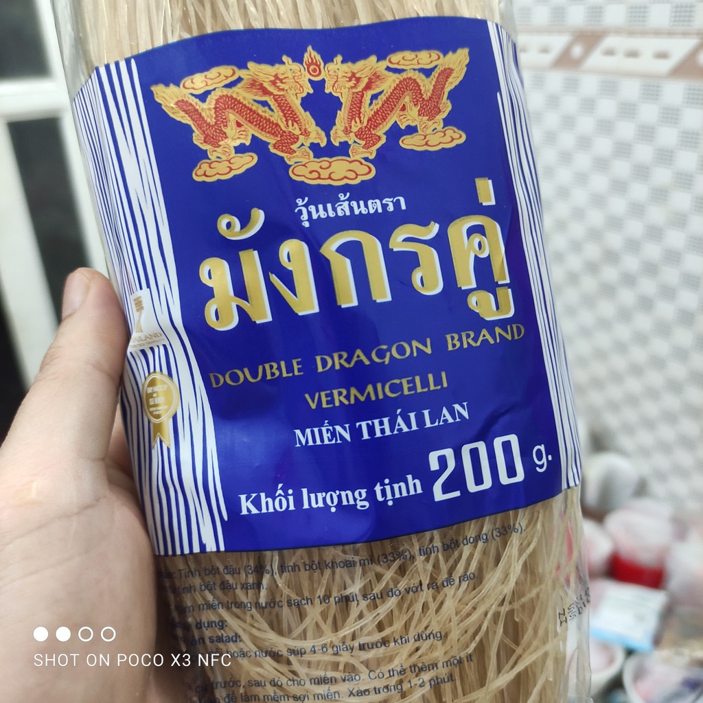 Miến đậu xanh, miến dong (miến Thái) sợi dai ngon, ít nở bở - gói 80g/200g