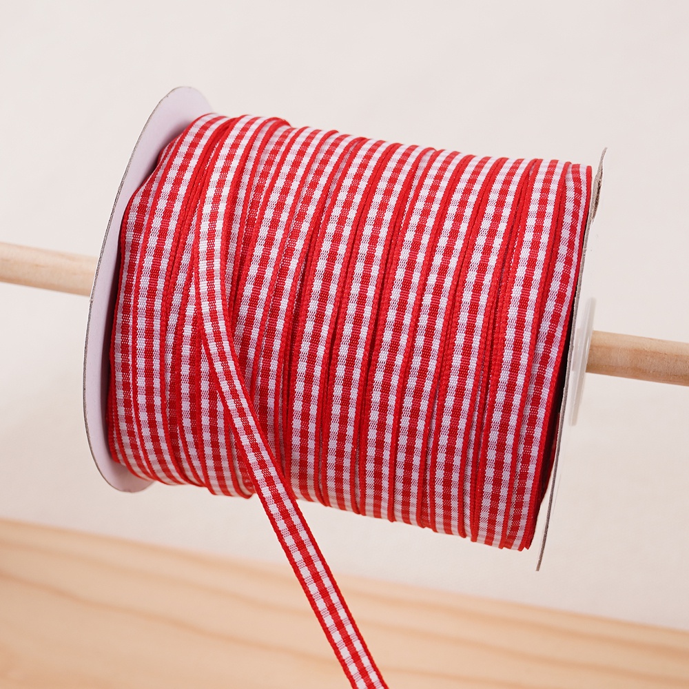 Ruy Băng Kẻ Sọc Đỏ Anh Handmade DIY Phụ Kiện Tóc Hoa Quà Tặng Nướng Bánh Gói Nơ Ruy Băng