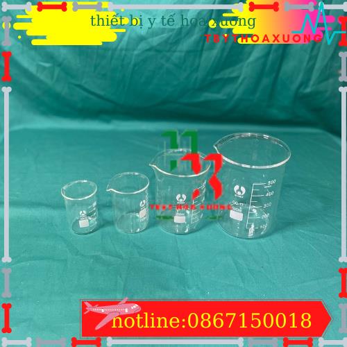 Cốc ThủyTinh Thí Nghiệm Chịu Nhiệt Từ 50 ml Đến 500 ml Có Chia Vạch Đo Thể Tích (Nhiều Kích Cỡ)