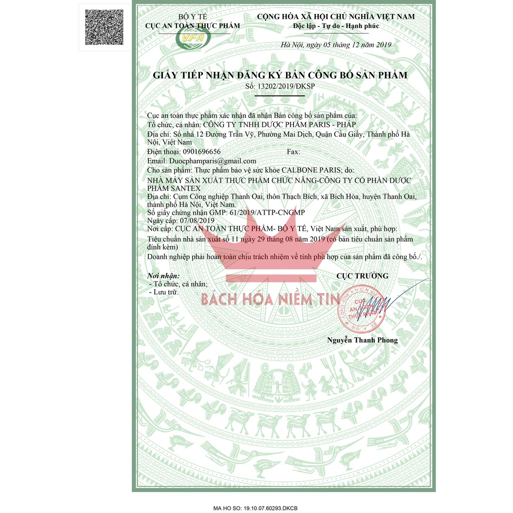 Viên uống bổ sung canxi CALBONE - PARIS - Giúp phát triển chiều cao cho trẻ em, ngừa loãng xương cho người già hiệu quả