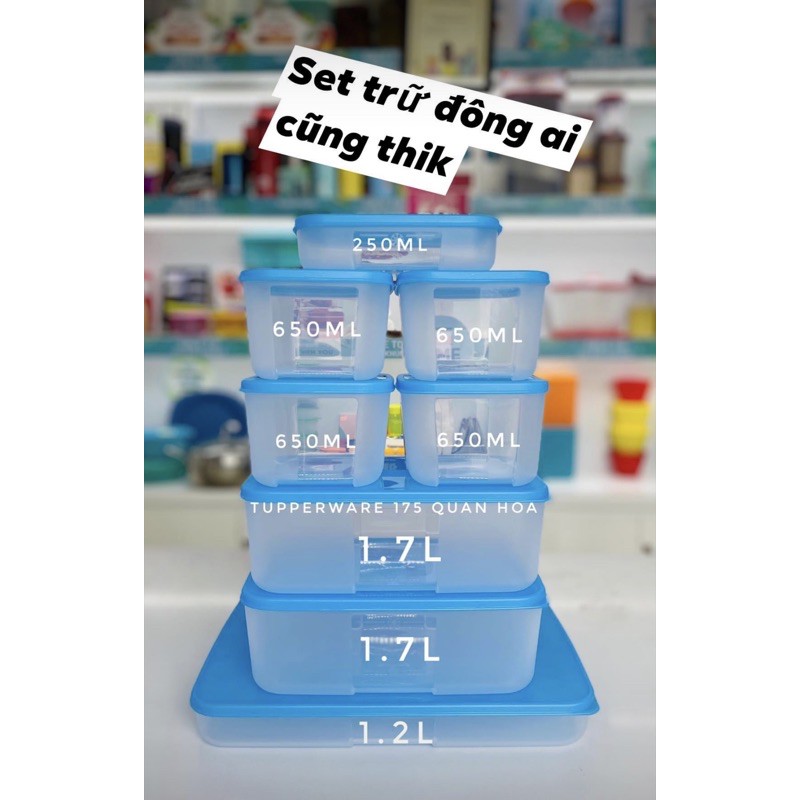 Bộ hộp trữ đông 7 hộp Fit set Tupperware (shop xé set k có vỏ hộp)