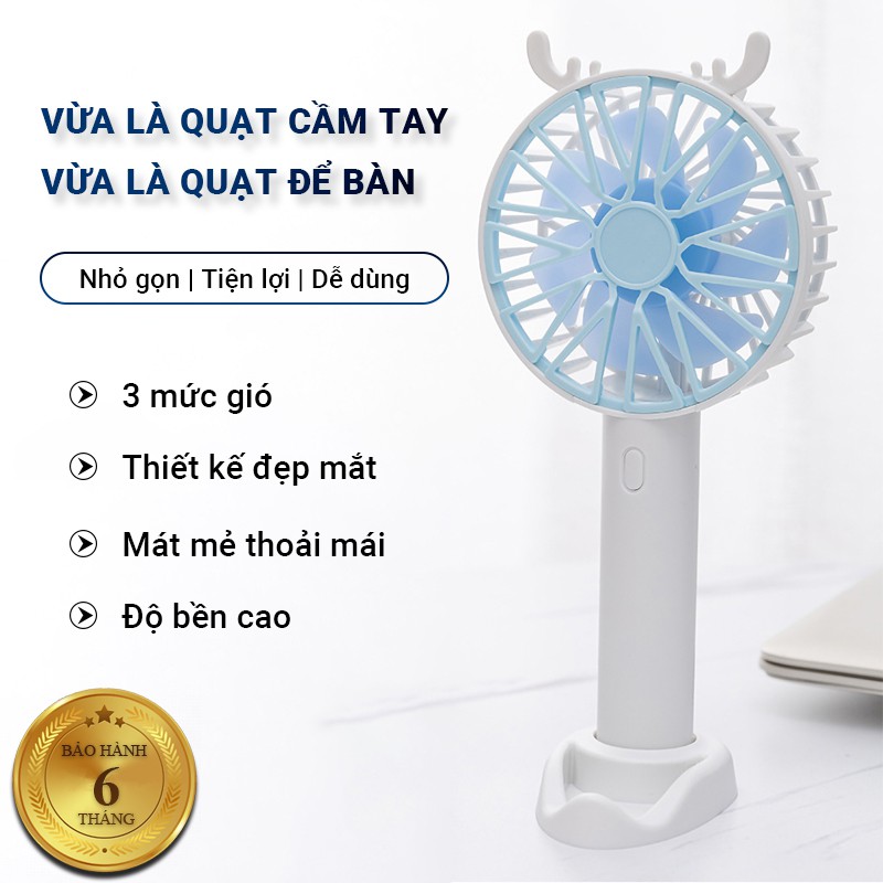 Quạt cầm tay mini Cát Thái L18 nhỏ gọn 3 mức gió khác nhau độ bền cao vừa quạt để bàn vừa quạt cầm tay