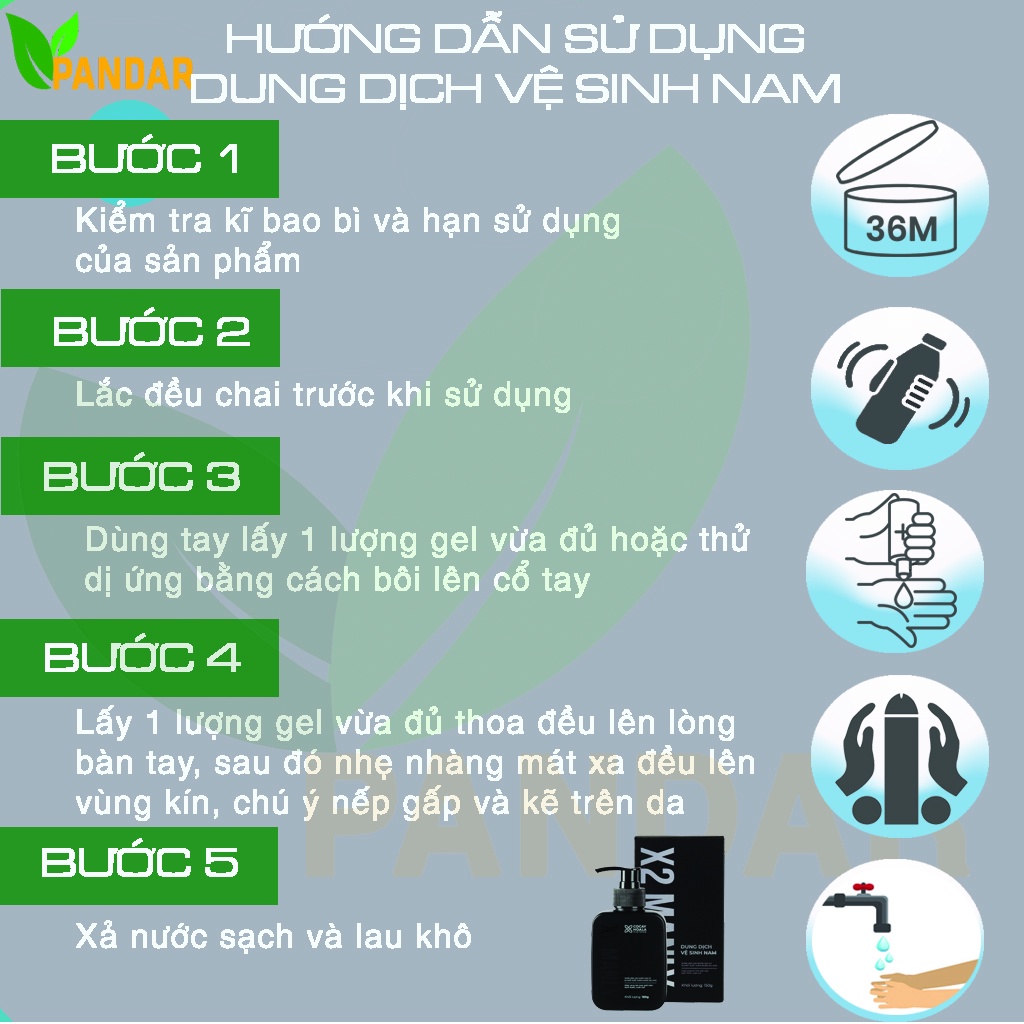 Gel vệ sinh nam X2 Manly Cocayhoala Dung dịch vệ sinh nam làm sạch giúp trẻ hóa cậu nhỏ chai 150g PANDAR