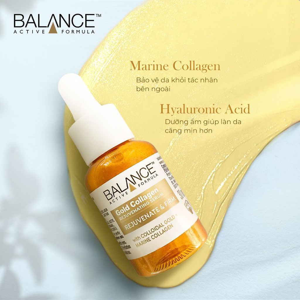 Serum Trẻ Hóa, Tinh Chất Tái Tạo Da Balance Active Formula Gold Collagen Rejuvenating 30ml