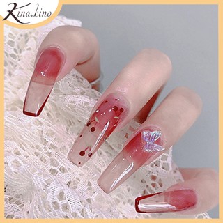 Móng tay giả đính đá cao cấp kèm keo- Mẫu mới HOT nhất  [ khi mua 3 tặng 7 ]