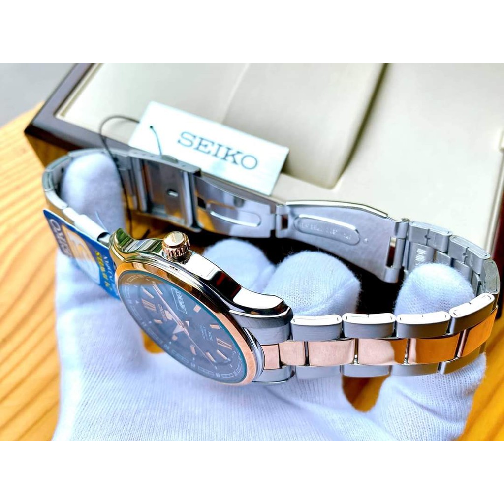 Đồng hồ Nam Seiko 5 SNKP18J1/SNKP18K1 Automatic Size 42,Mặt nâu đất,Lịch thứ ngày-Máy cơ tự động-Dây kim loại cao cấp