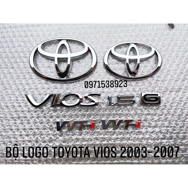 Logo chữ nổi TOYOTA VIOS 1.5 G dán thân xe