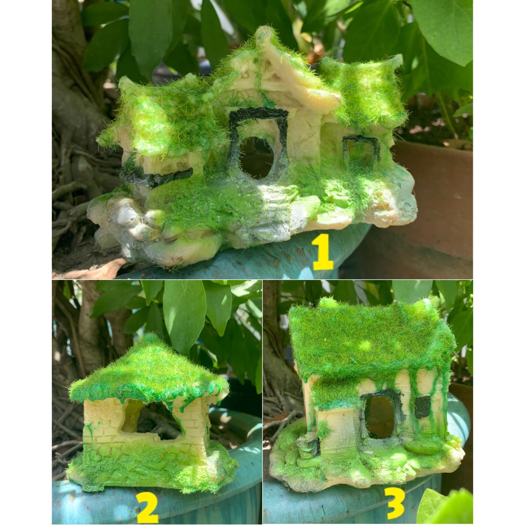 Nhà rêu trang trí bể cá, hòn non bộ.