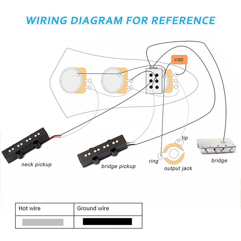 Bảng Điều Khiển Prewired Cho Đàn Jazz Bass J Bass Kèm Dây Kéo Chiết Áp