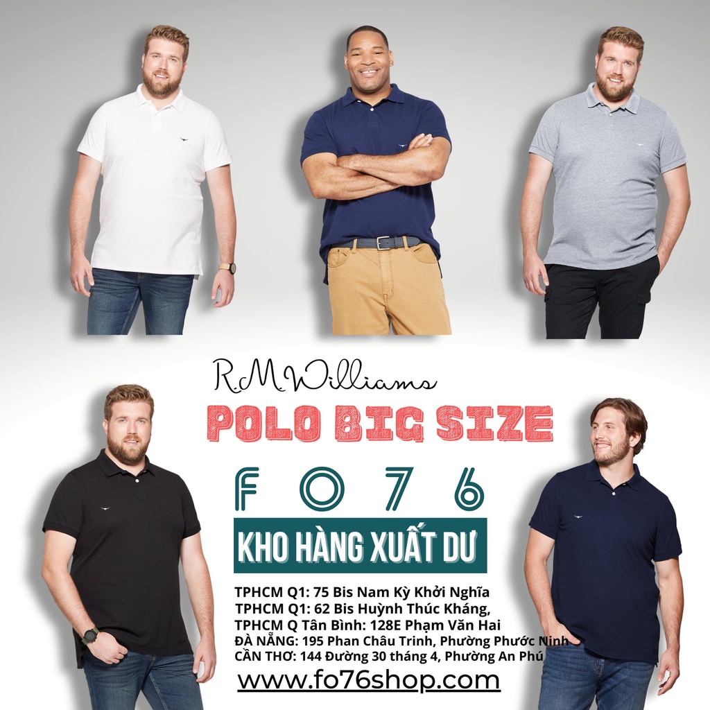 ÁO THUN NAM POLO CÓ CỔ R.M.WILLIAMS MÀU TRƠN COTTON - FO76 SHOP